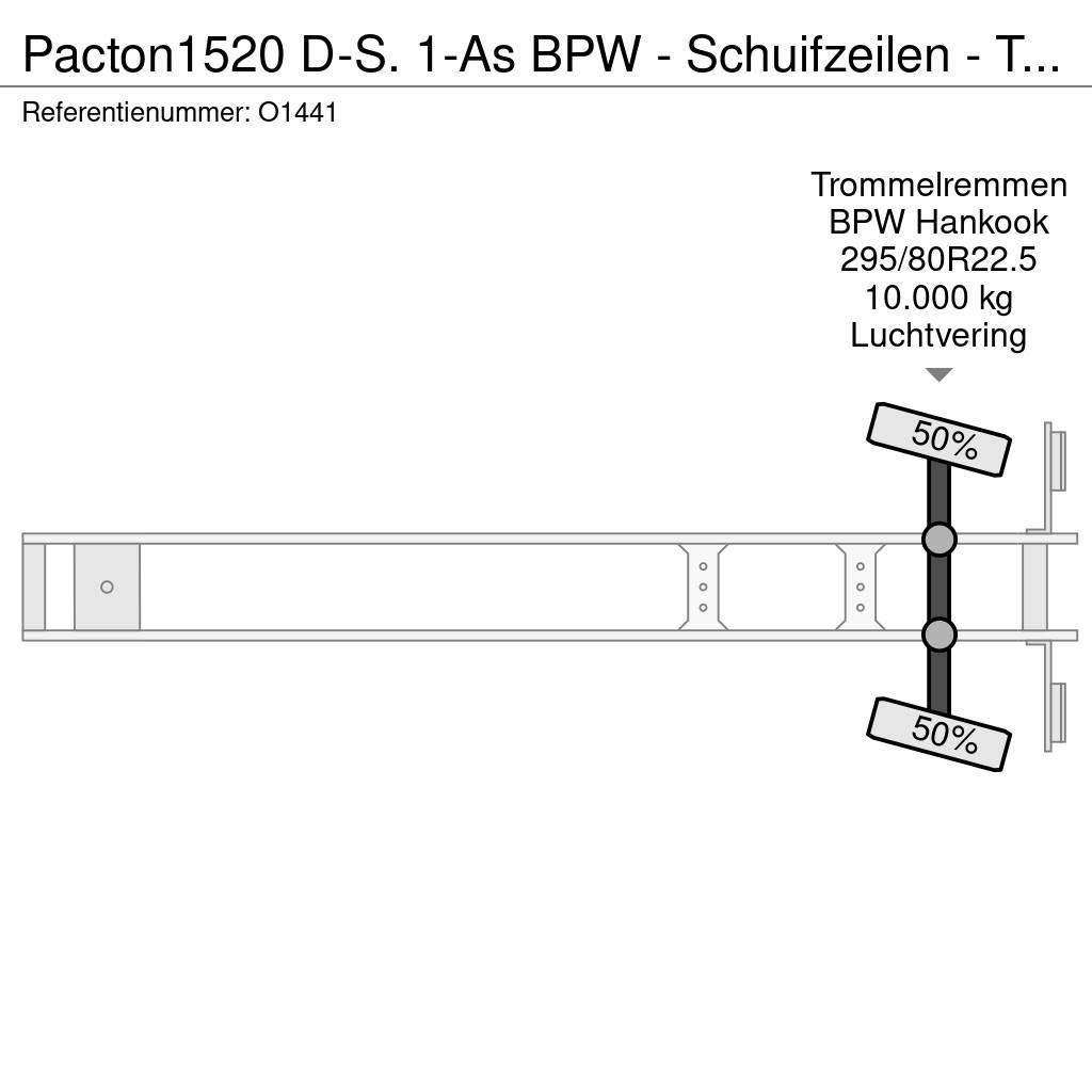 Pacton 1520 D-S. 1-As BPW - Schuifzeilen - Trommelremmen Semi remorque à rideaux coulissants (PLSC)