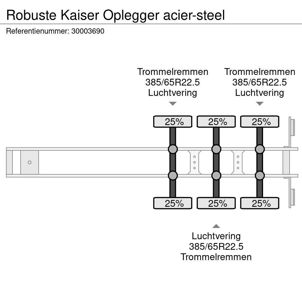 Robuste Kaiser Oplegger acier-steel Semi remorque plateau ridelle