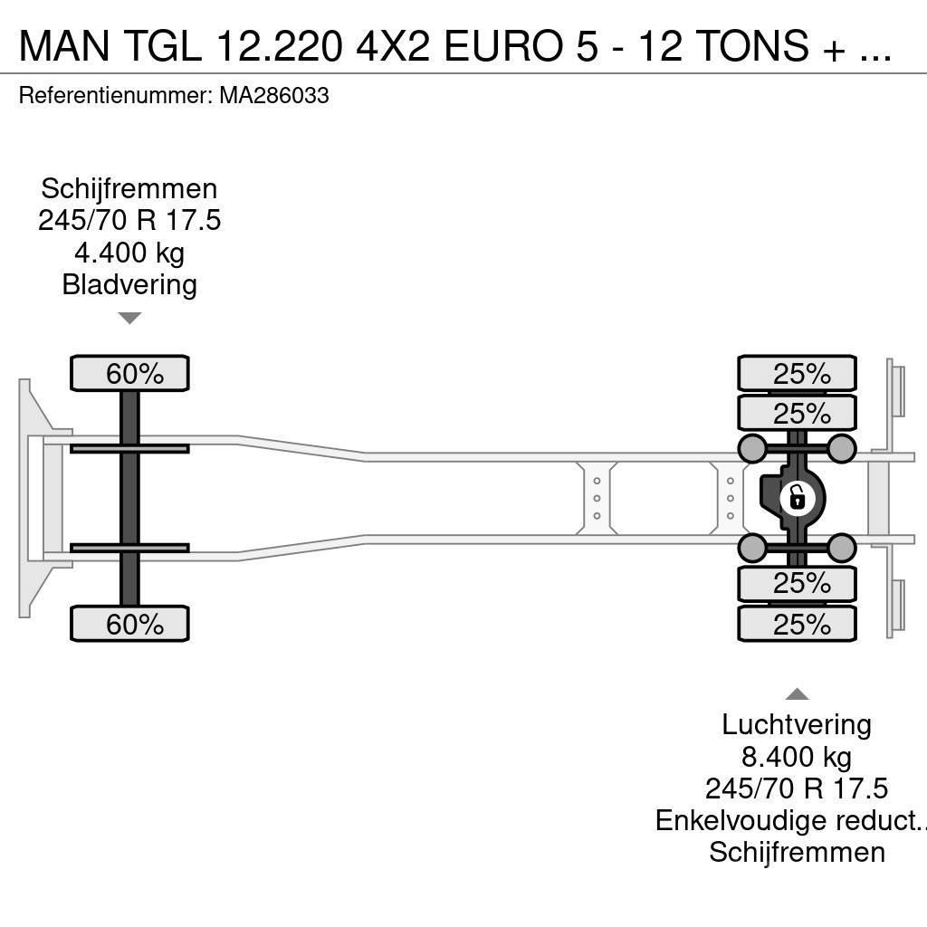MAN TGL 12.220 4X2 EURO 5 - 12 TONS + DHOLLANDIA Camion Fourgon