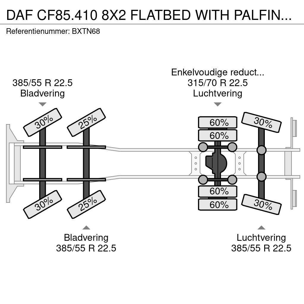 DAF CF85.410 8X2 FLATBED WITH PALFINGER PK 42502 CRANE Grues tout terrain