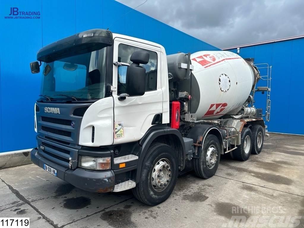 Scania P 380 8x4, Manual, Steel suspension, Liebherr, 9 M Camion malaxeur