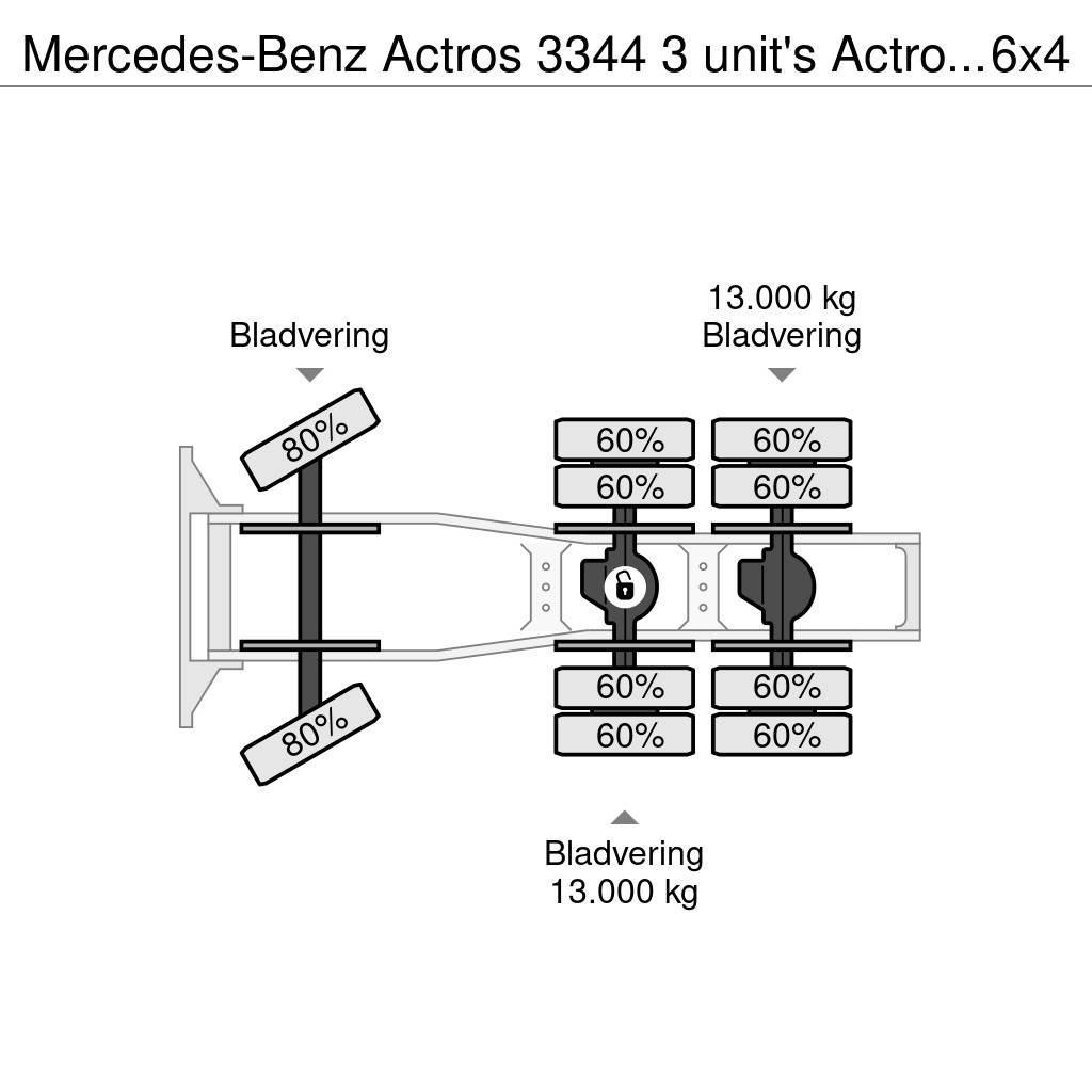 Mercedes-Benz Actros 3344 3 unit's Actros 3344 6x4 Kippydraulik Tracteur routier