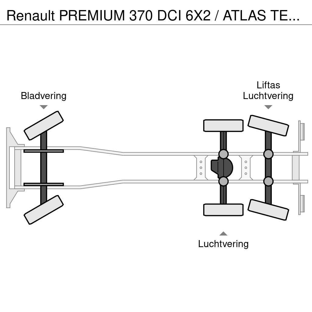 Renault PREMIUM 370 DCI 6X2 / ATLAS TEREX 240.2 E-A4 / 24 Camion plateau