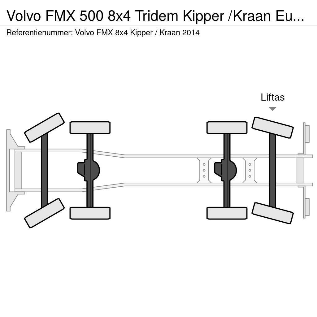 Volvo FMX 500 8x4 Tridem Kipper /Kraan Euro 6 Camion benne