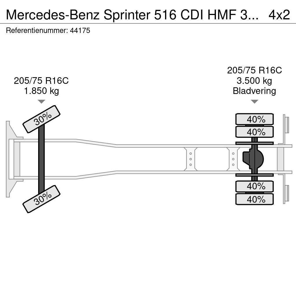 Mercedes-Benz Sprinter 516 CDI HMF 3 Tonmeter laadkraan Grues tout terrain