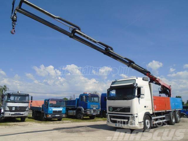 Volvo FH 420 6x2 Euro 5 EEV FASSI F 215 AS Camion plateau ridelle avec grue