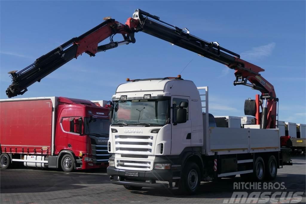 Scania R 480 / 6X4 / SKRZYNIA - 6,2 M + HDS PALFINGER PK  Camion porte engin