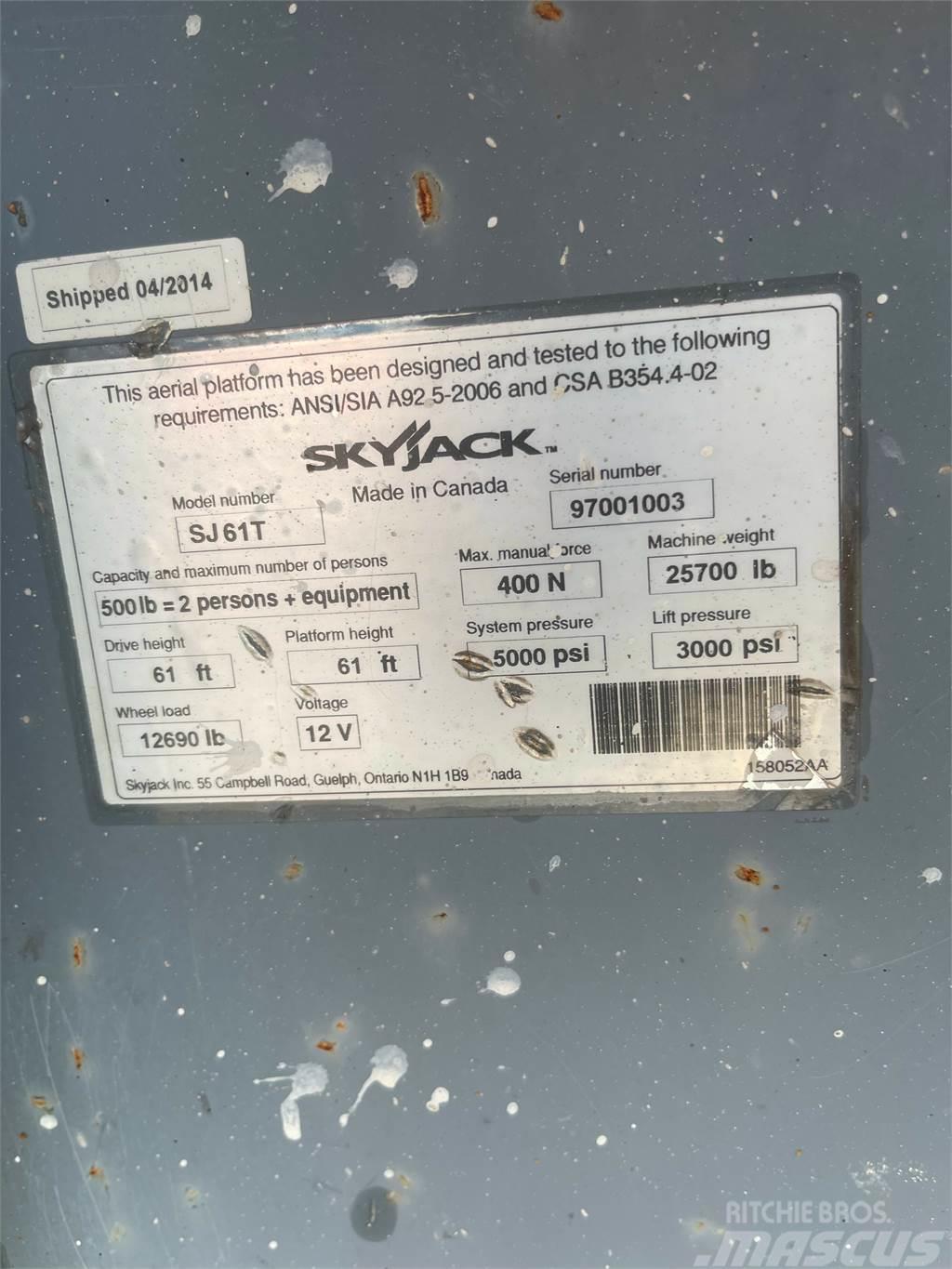 SkyJack SJ61T Bras et Godet