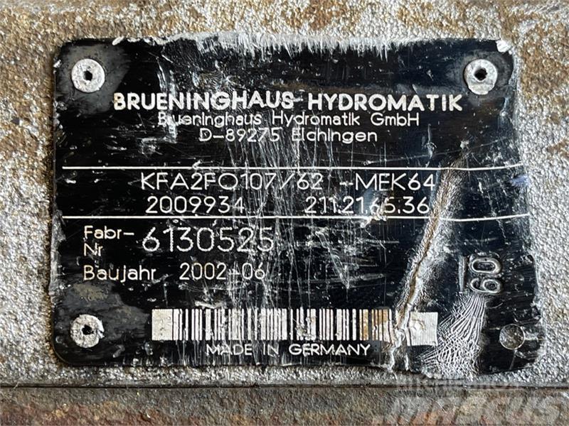 Brueninghaus Hydromatik BRUENINGHAUS HYDROMATIK HYDRAULIC PUMP KFA2FO107 Hydraulique