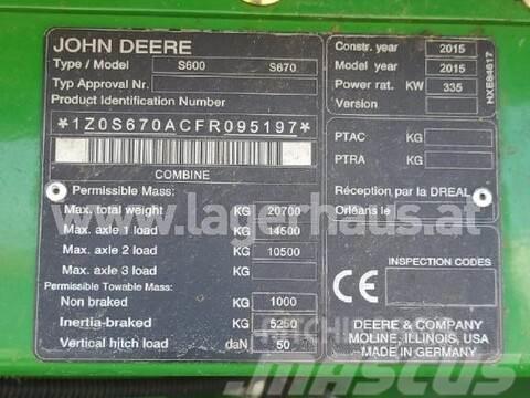 John Deere S670 Moissonneuse batteuse