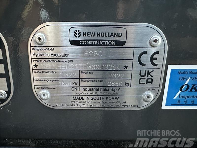 New Holland E26C Mini pelle < 7t