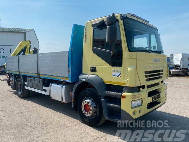 Iveco STRALIS 350 with sides 6x2, crane,EURO 3 vin 002 Camion plateau