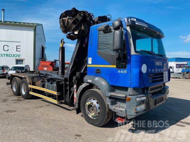 Iveco TRAKKER 440 6x4 for containers with crane,vin872 Camion plateau ridelle avec grue