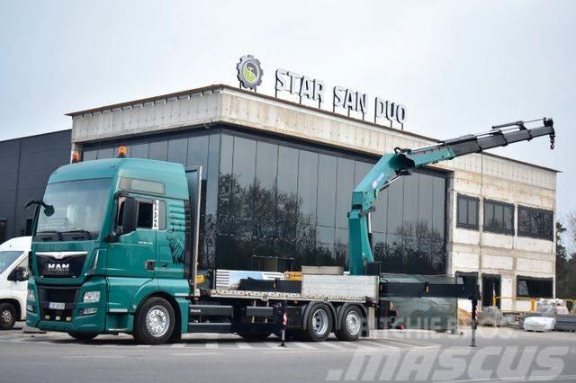 MAN TGX 26.440 6x2 HMF 4020 K4 Crane Kran Container Camion plateau ridelle avec grue