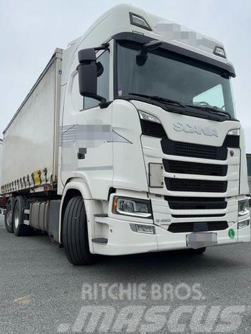 Scania R450 6X2 BDF WAP MIT ANHÄNGER Camion à rideaux coulissants (PLSC)