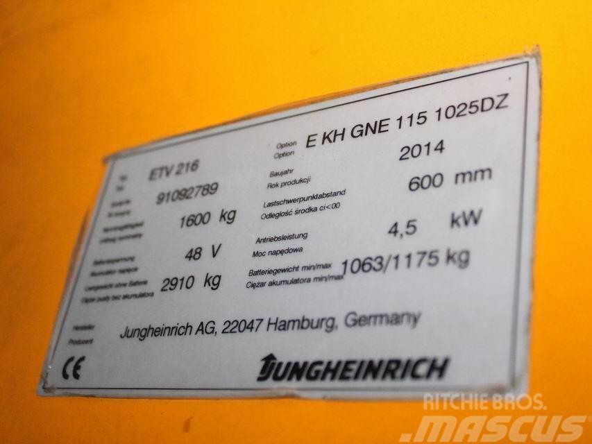 Jungheinrich ETV 216 E KH GNE 115 1025DZ Chariot à mât rétractable