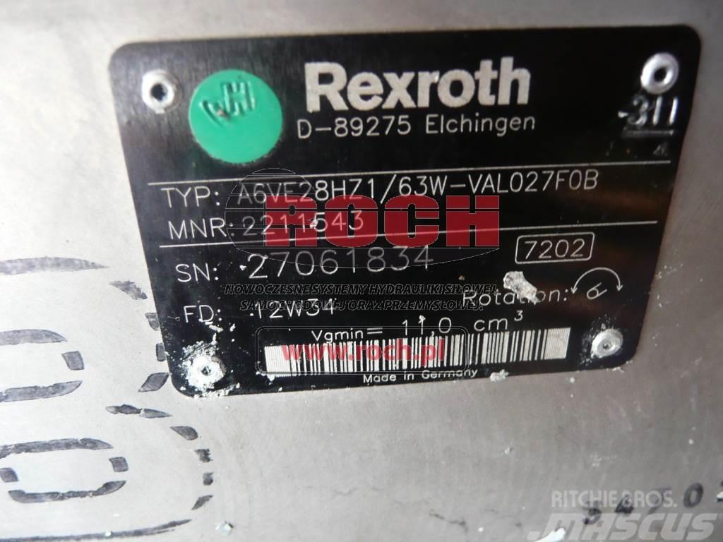 Rexroth A6VE28HZ1/63W-VAL027F0B 2211543 Moteur