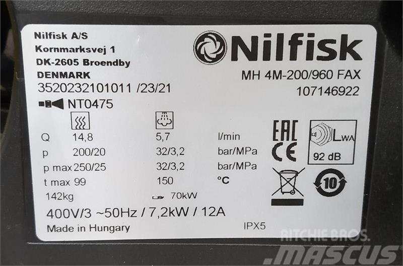 Nilfisk 200/960 FAX Nettoyeur haute pression