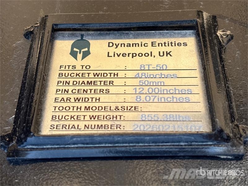 Dynamic Bucket Set Dynamic Entities 48 in Tilting Excavator Bucket - Fits Cat aux enchères ...